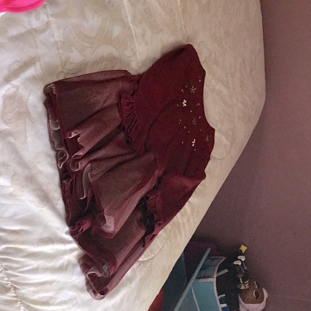 Mayoral, Size 6, Wine Color With Stones On Front And Net Bottom